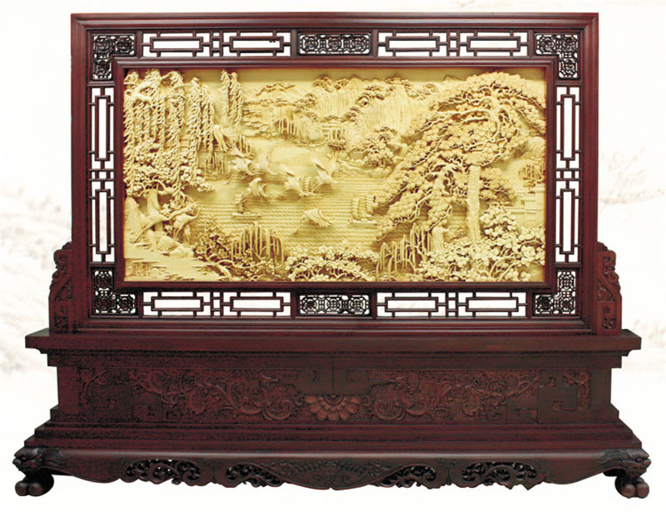 仿古木雕屏風(fēng)